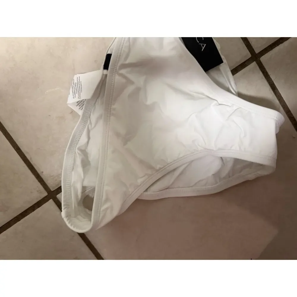 La Blanca White Bikini Bottoms Medium 6 Swim Bottoms Stretch